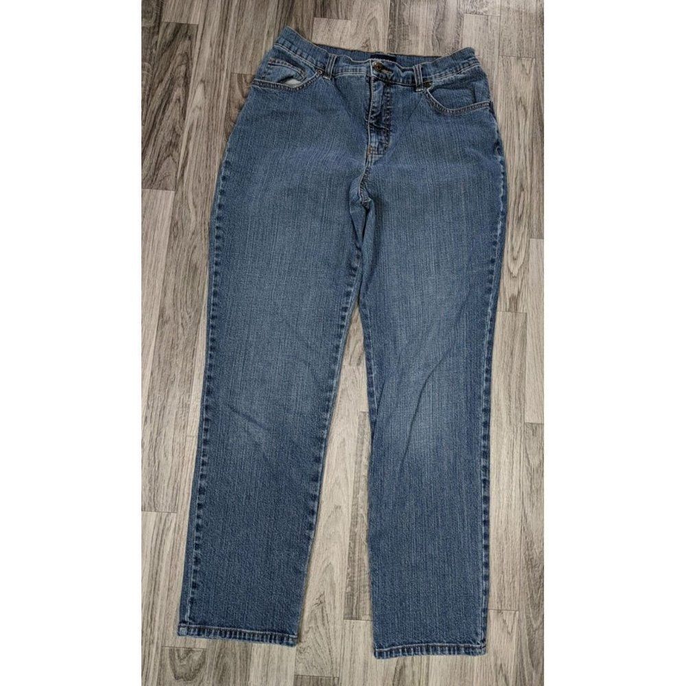 Sonoma Size 8 Short Embroidered Pockets Straight Leg Denim Blue Jeans